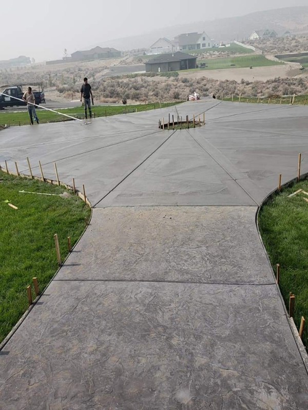 Exposed aggregate walkway