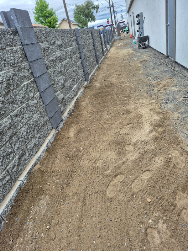 Fence and CMU block wall installation